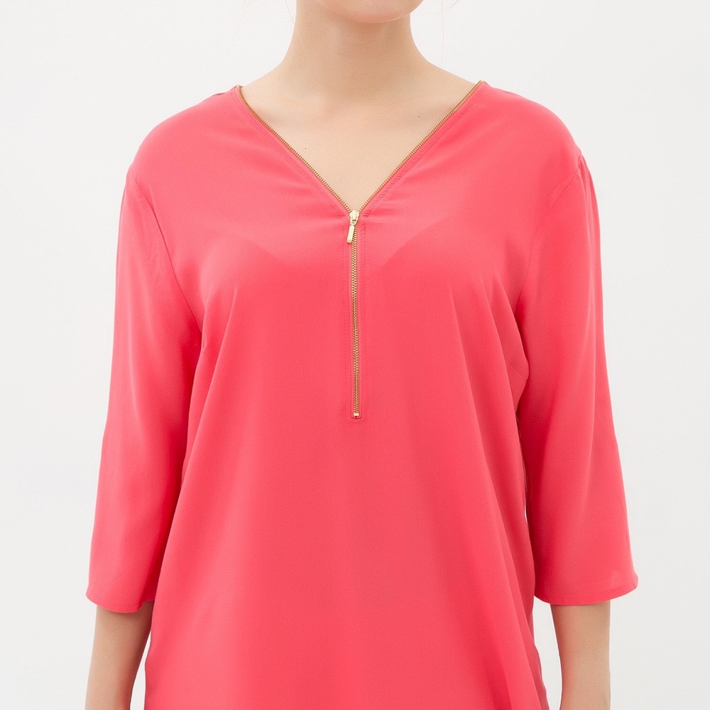 Koton Coral 3/4 Sleeve Blouse with Gold Hardware